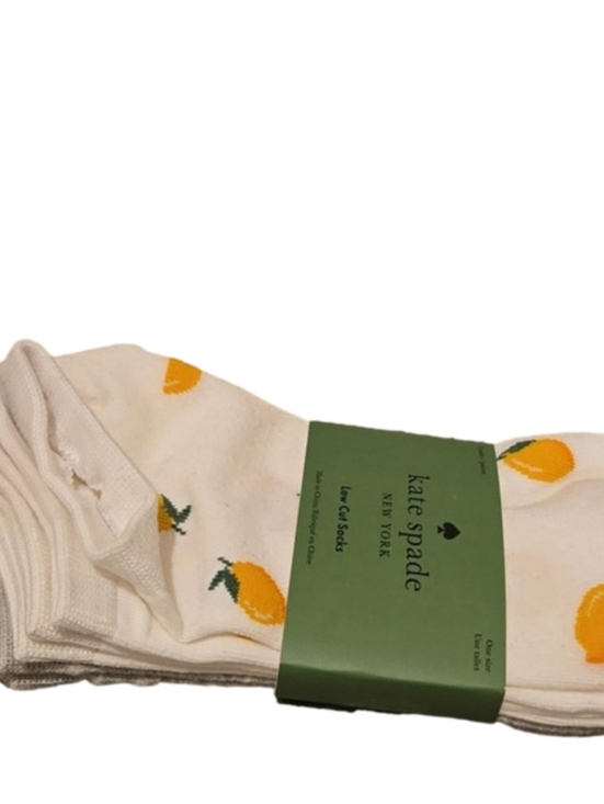 kate spade Accessories - Kate Spade Lemon White & Gray Low Cut Socks 3 Pairs NWT
